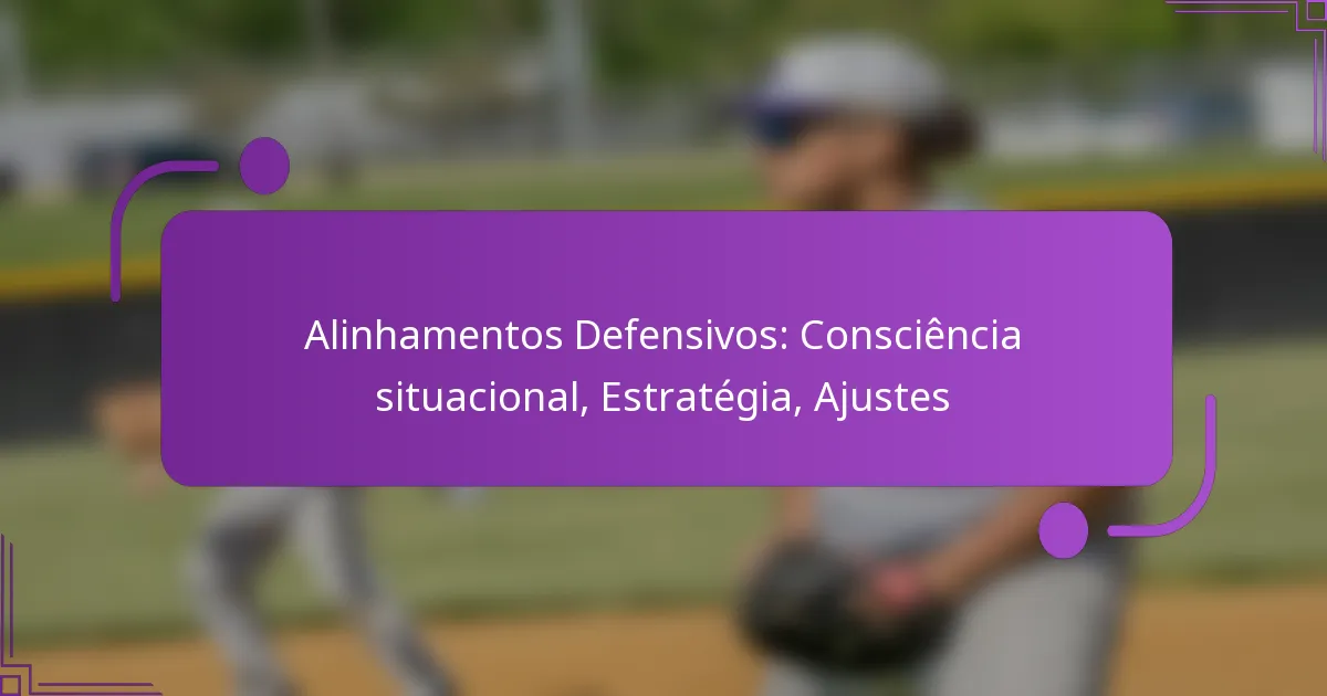 Alinhamentos Defensivos: Consciência situacional, Estratégia, Ajustes