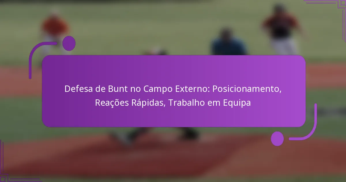 Defesa de Bunt no Campo Externo: Posicionamento, Reações Rápidas, Trabalho em Equipa