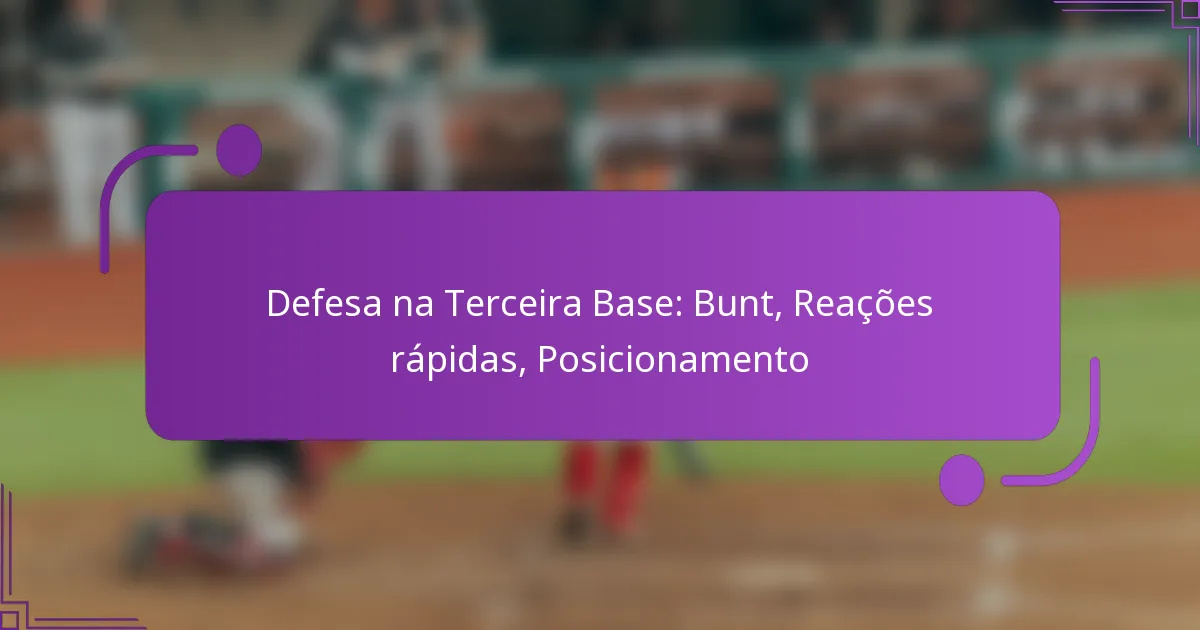 Defesa na Terceira Base: Bunt, Reações rápidas, Posicionamento