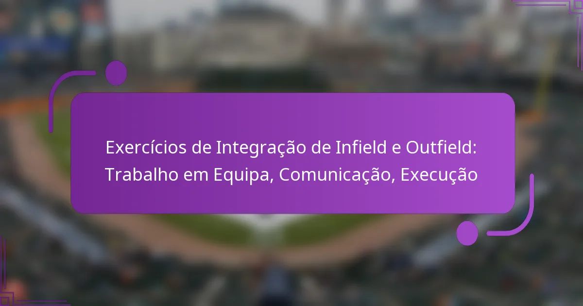 Exercícios de Integração de Infield e Outfield: Trabalho em Equipa, Comunicação, Execução