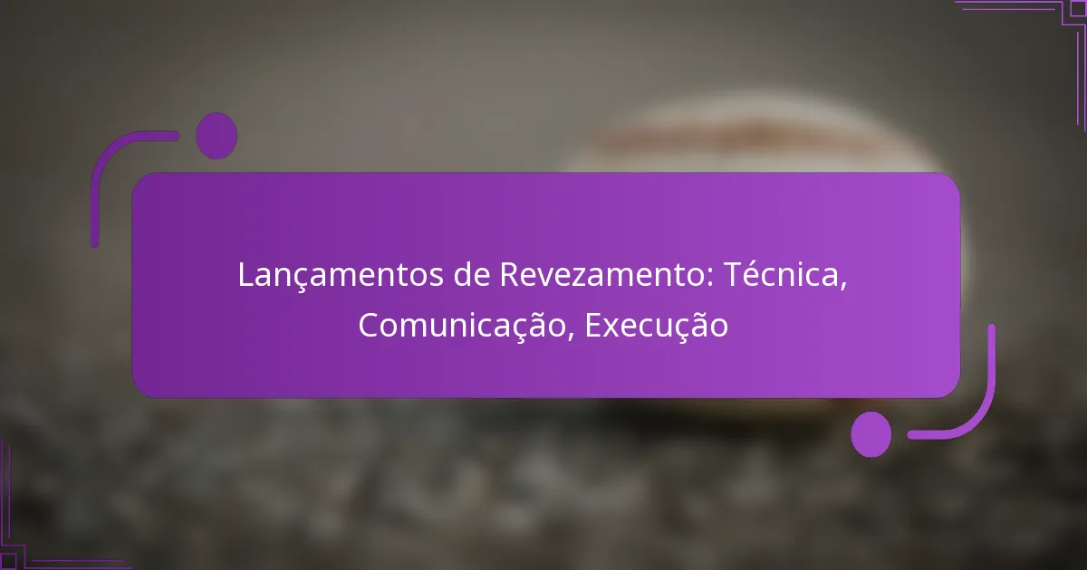 Lançamentos de Revezamento: Técnica, Comunicação, Execução