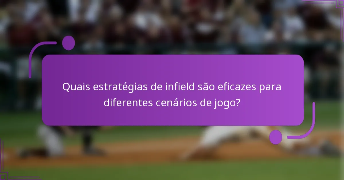 Quais estratégias de infield são eficazes para diferentes cenários de jogo?